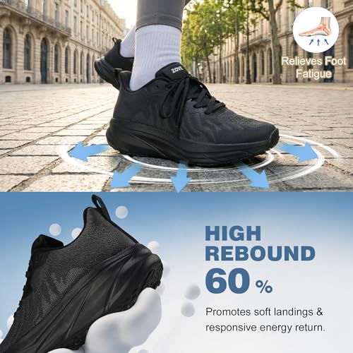 Image of ZOVE Wide Toe Box Shoes Women Extra Wide Width Sneakers Ultra Light Road Running Shoes Non-Slip Tennis Sneakers Breathable Walking Athletic