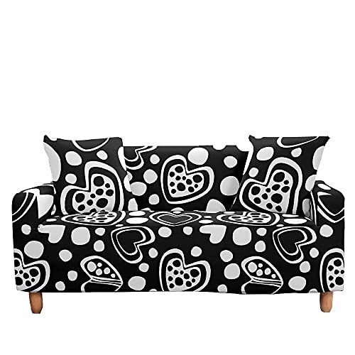 FANSU Housse de Canapé Extensible 1/2/3/4 Places avec Accoudoirs, Impression d'amour Doux 3D Revêtement de Canapé Elastique Couverture de Sofa Protection de...