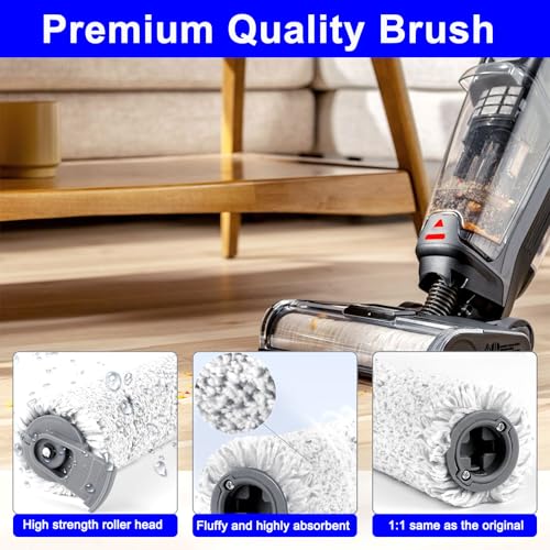 Image of For Bissell CrossWave OmniForce & OmniFind Vacuum Cleaner, 3x Multi-Surface Brush Rollers + 3x HEPA Filters + 1x Clean Brush, Replacement Parts 3882 /3883 /3967F Series, Compare to Model 1640064