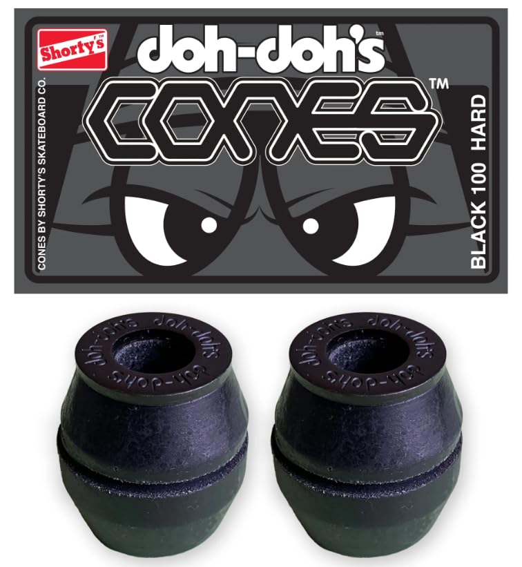 Kata Skateboarding Shorty's Bushings Doh Doh's Cones with Washers Black 100A Hard
