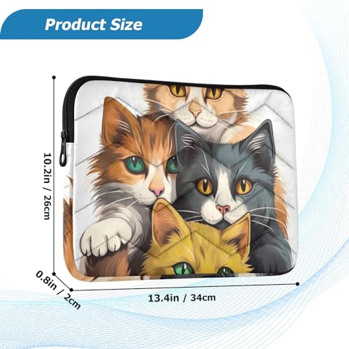 Funda para portátil 13-14 pulg impermeable con diseño gatos miniatura 3