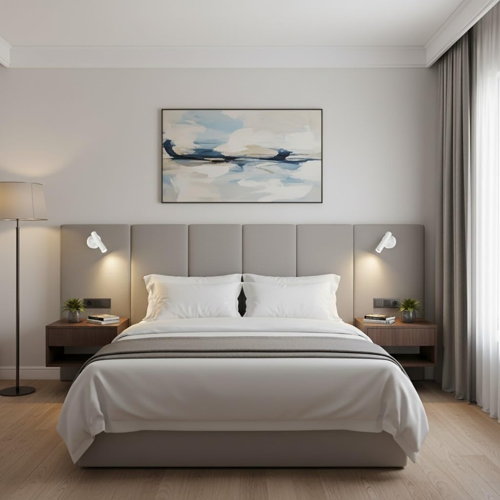 Applique LED da Lettura 2W Orientabile 350° con Interruttore Integrato – Luce Naturale 4000K, Braccio Regolabile 90°, Lampada da Parete Moderna per Camera da Letto, Hotel, Studio (Nero)