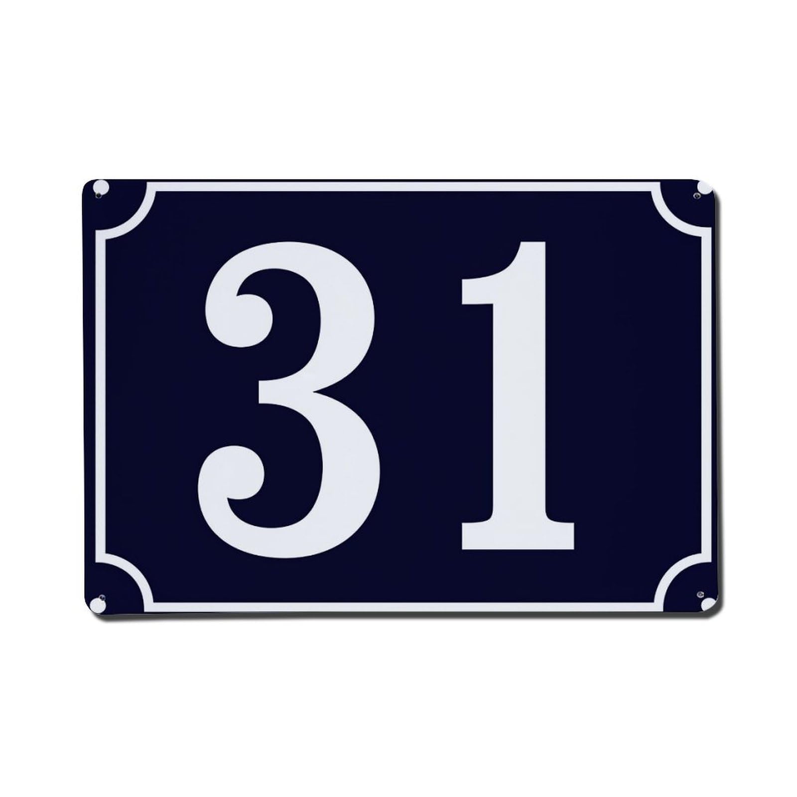 Number Thirty One Sign Plate Tin Sign Vintage Metal Poster, Home Bar Garage Man Cave Cafe Indoor & Outdoor Wall Decoration 8x12Inches