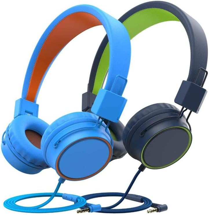 Uр Tо 40% оƒƒ ChenFec Kids Headphones Stereo Foldable Headphones Adjustable Headband Headsets with Microphone 3.5mm for Online Learning Toddlers/Children/School/Travel/Plane/Boys/Girls(2-Pack)