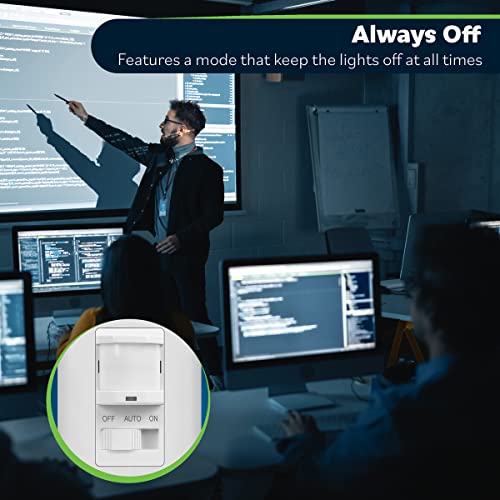 Topgreener Motion Sensor Switch, Pir Sensor Light Switch, Adjustable Time Delay, No Neutral Wire Required, Operable Without Ground Wire, 150W Dimmable Led, Single Pole, Tsos5-Km-W, White #TOP5