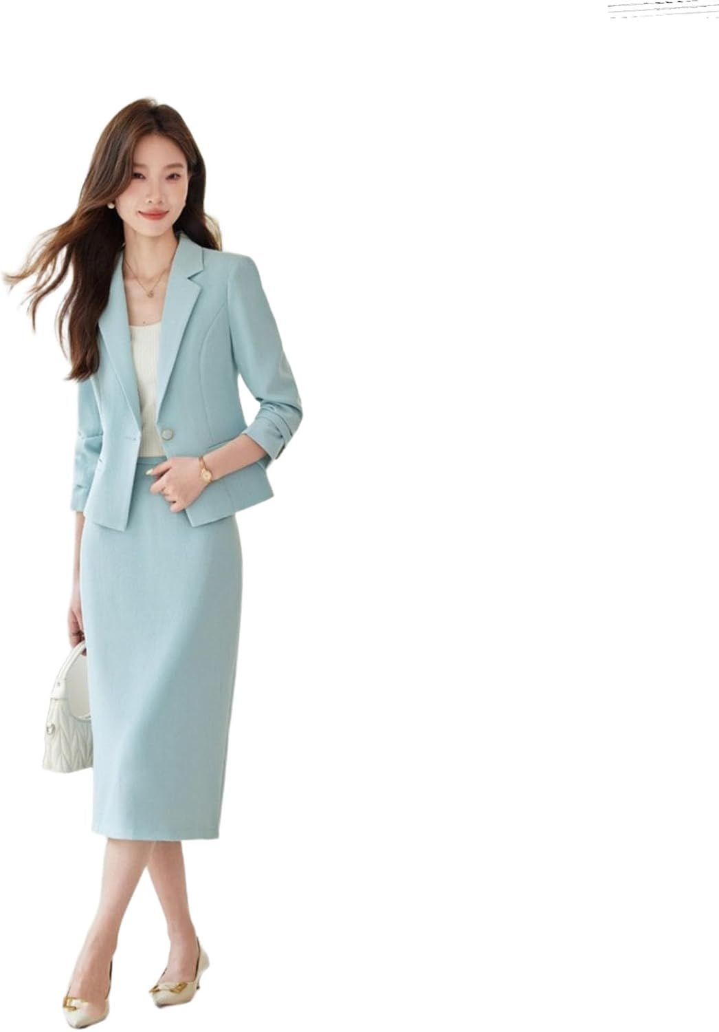 Spring Blazer and Skirt Set Women's Office Business Suit