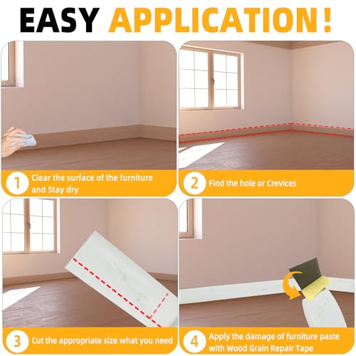 Image of GSCIT Club Wood Grain Repair Tape, 15.7 inch X 15ft Self Adhesive Marble Grain Repair Patch for Tables, Chairs, Baseboards, Doors, Windows, Floors, Handicraft DIY.