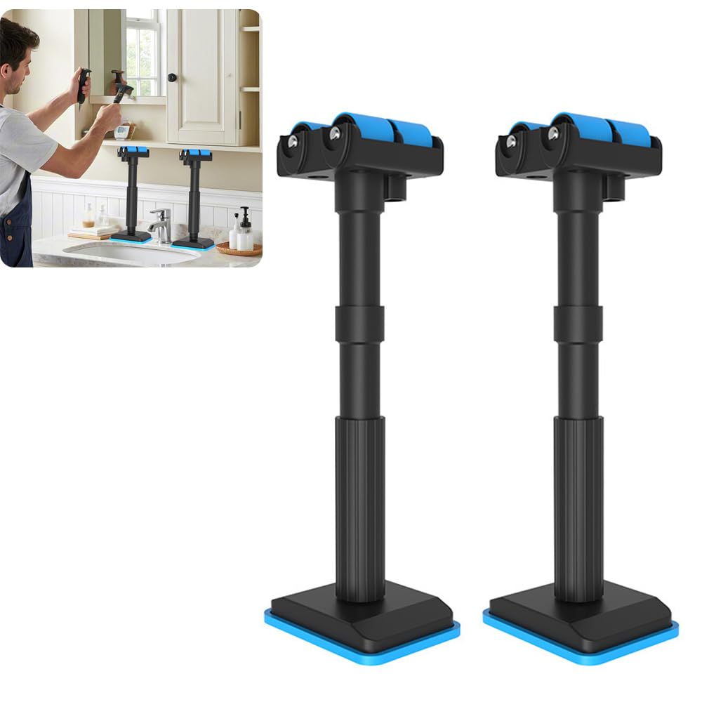 Niciksty 2Pcs Adjustable Cabinet Installation Jack 19-44cm/7.48-17.32IN, Space Saving Kitchen & Bathroom Bracket