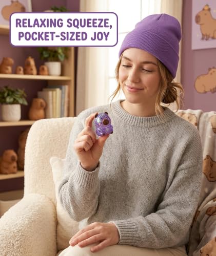 Image of 4 Pcs Capybara Squishy, Taba Squishy, Squishy Toy for Stress Relief, Cute Mystery Dumplings Squishy and Squishy Toy Slow Rising Collection (Purple)