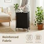 GRANNY SAYS Laundry Hamper, Slim Basket with Wheels and Handles, Black, 80L - Image 5
