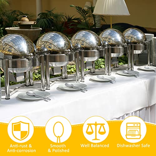 Image of Mimorou 12 Pcs Stainless Steel Serving Spoons Set for Buffet 8.3 Inches Large Serving Utensils Dishwasher Safe Metal Polished Buffet Spoons for Food Cooking Catering Kitchen Banquet Restaurant Gifts