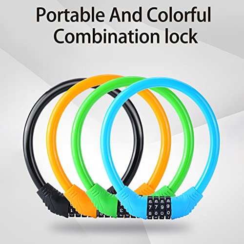 Areclern Bike Lock Heavy Duty Bicycle Lock High Strength Rust-Proof Easy To Carry Anti-Theft Zinc Alloy Road Lock Portable Chain Password Lock Bike Supplies For Outdoor Equipment Yellow #TOP1