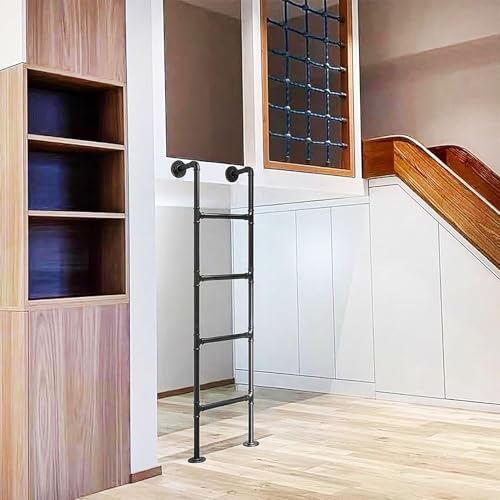 Escalera de metal negro resistente para altillo, buhardilla y techos exteriores 2