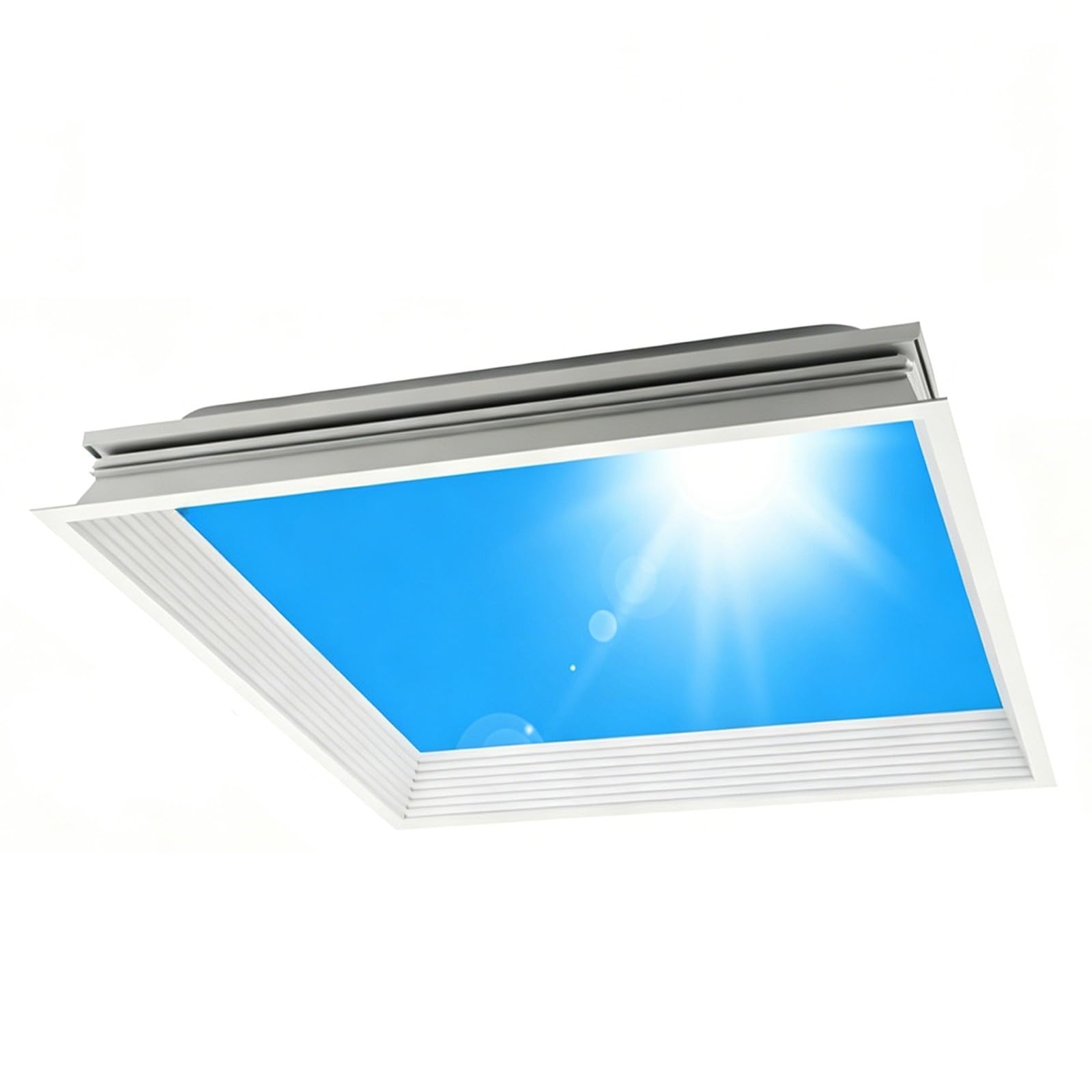 Plafoniera LED con telecomando, effetto lucernario dimmerabile, per soggiorno e camera da letto, ideale per spazi senza finestre – 60 x 60 cm design