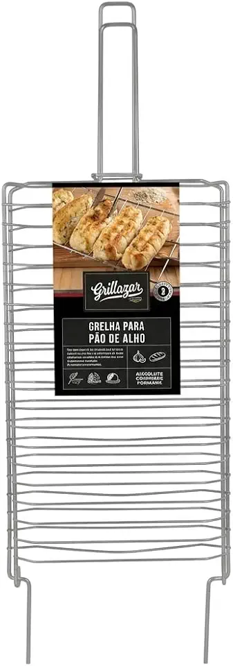 Grelha Espeto Churrasco Pão de Alho Inox Resistente Grilazer
