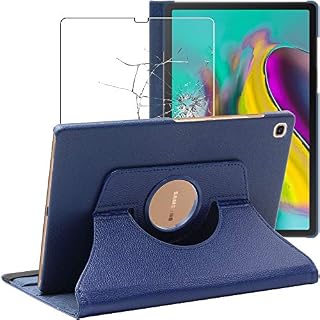 ebestStar - compatible with Samsung Galaxy Tab S5e 10.5 Rotating Case T720/T725 PU Leather Protective Cover, 360 Degree Stand, Dark Blue +Tempered Glass Screen Protector [Tab: 245x160x5.5mm, 10.5'']