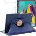 Produktbild ebestStar - kompatibel mit Samsung Galaxy Tab S5e 10.5 Hülle T720/T725 Rotierend Schutzhülle Etui Ständer, Rotating Case Cover, Dunkelblau + Panzerglas Schutzfolie [Tab: 245 x 160 x 5.5mm, 10.5'']