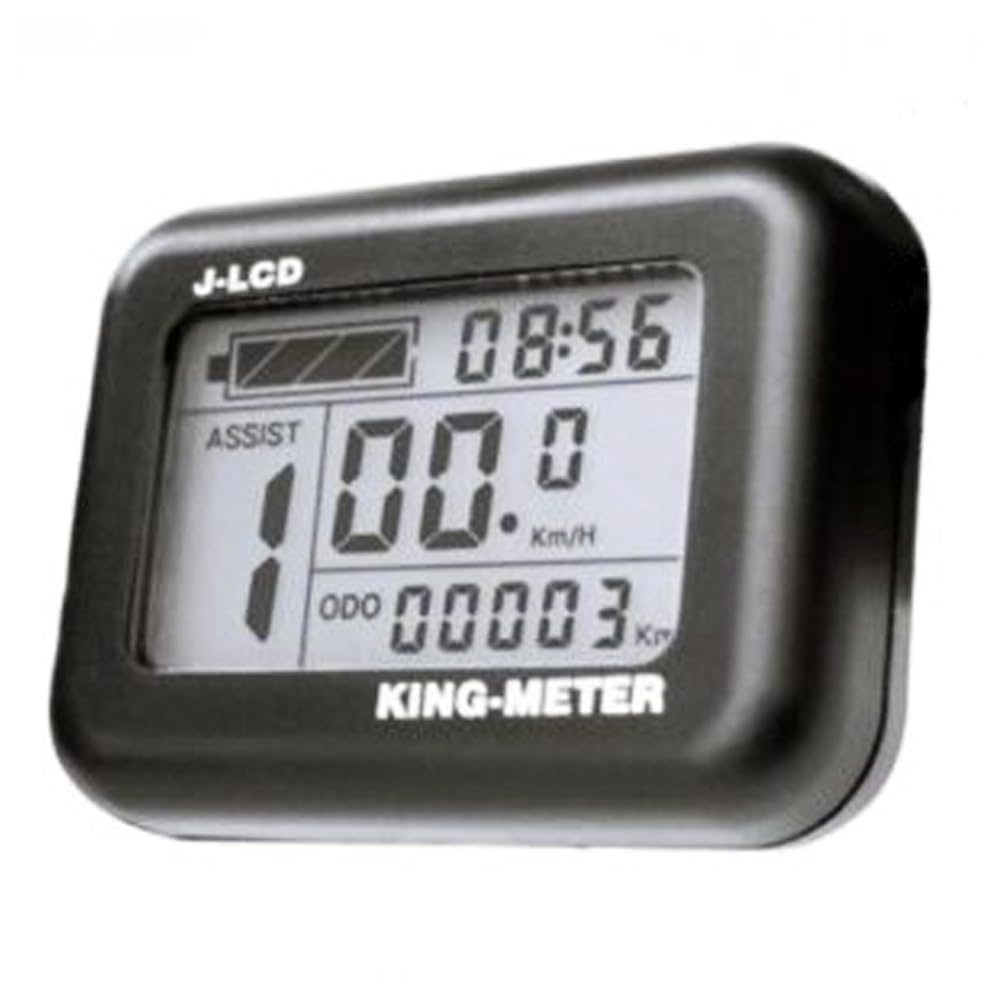 King-Meter J-LCD wyświetlacz E-Bike 36 V, wodoodporny panel sterowania LCD do zestawu do konwersji roweru elektrycznego, uchwyt na kierownicę 22,2 mm, wyświetlacz zastępczy do rowerów elektrycznych i