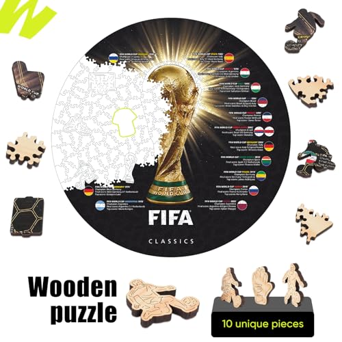 Image of FIFA Historic World Cups L50 Premium Puzzle for Adult, Creative Collectible for Fans, Officially Licensed, Football Fan Souvenir for Home Bar Wall Decor,300pcs Irregular Shape Puzzle, 5MM Thick