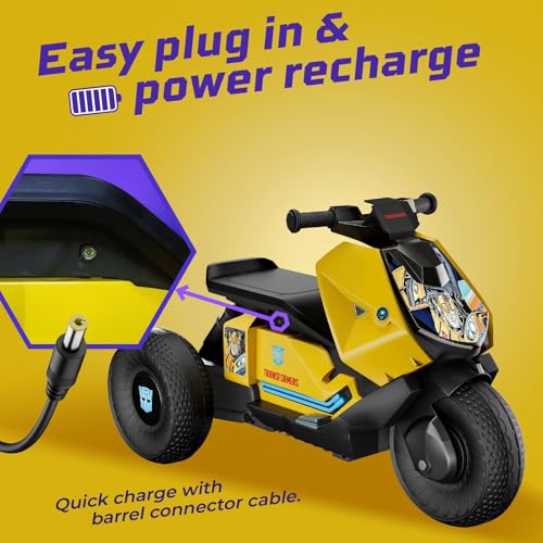 Image of Lifelong Transformers Kids Electric Bike | Rechargeable 6V Battery Kids EV Ride On with Foot Accelerator | Built-in Music with Bluetooth, USB Connectivity | BIS Certified EV Bike for 2-5 Yrs (LLEV999)