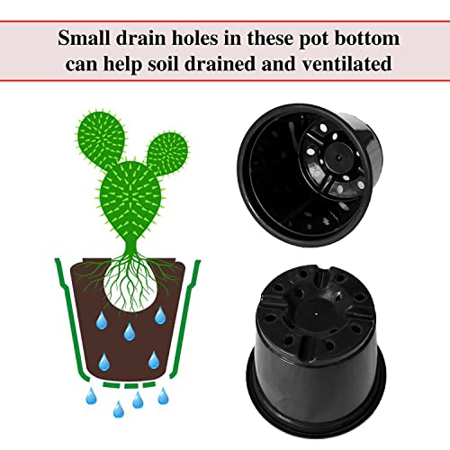 Image of Kuber Industries Durable Plastic Flower Pot|Gamla with Drain Holes for Indoor Home Decor & Outdoor Balcony,Garden,6 inchx5 inch,Pack of 10 (Black)
