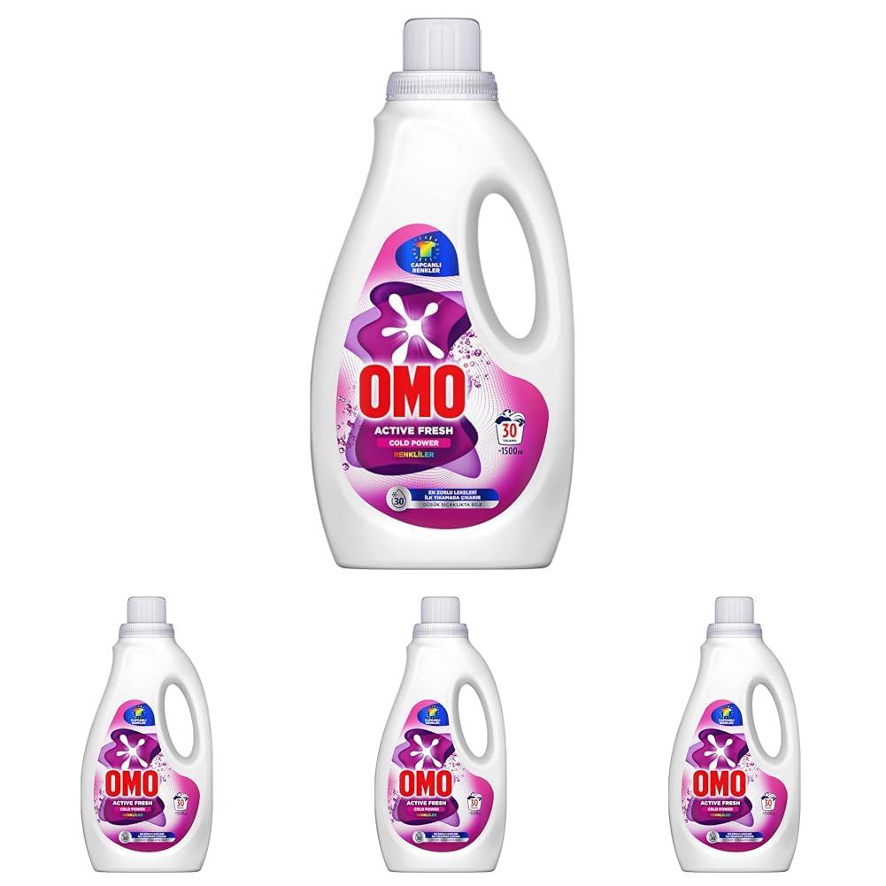 OMO Active Fresh Cold Power Renkliler için Sıvı Deterjan 1500 ml (4 paketi)