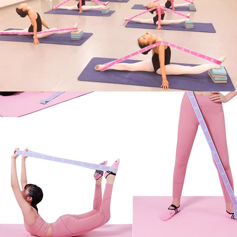 Fascia Yoga Elastico Fasce di Resistenza 8 anelli Elastici Fitness Bande Yoga Elastico Pilates Stretching Cinghia Sportiva