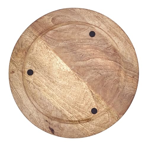 4 Platos Decorativos Redondos de Madera Mango 13" miniatura 2