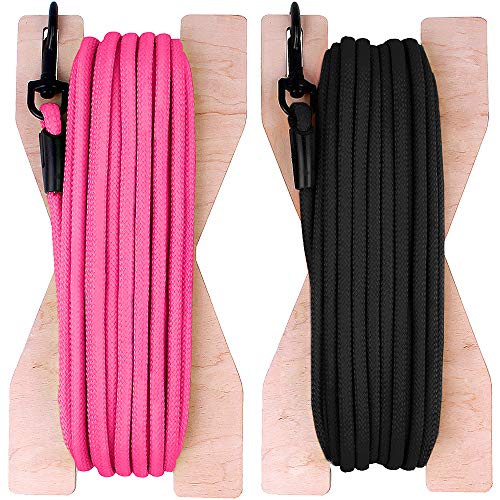 BRONZEDOG Check Cord 30FT Dog Lead Climbing Line Long Pet Training Rope Leash for Dogs Small Medium Large Puppy Pink Black (Pink) BRONZEDOG Check Cord 30FT Dog Lead Climbing Line Long Pet Training Rope Leash for Dogs Small Medium Large Puppy Pink Black (Pink)