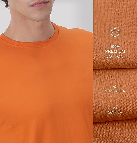 Image of Sleepynuts Round Neck Plain Cotton T-Shirt for Men Pack of 4