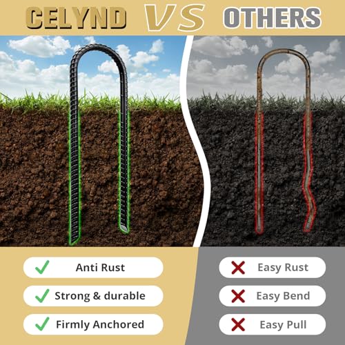 CELYND 12-Inch U-Shaped Rebar Stakes