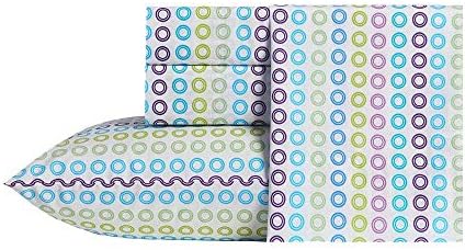 ELINEN Full Size Combed Cotton Rich 200 Thread Count Sheet Set, Deep Pocket, Anti-Wrinkle, Premium Quality Bed Sheets from Weiqiao (Full, Printing)