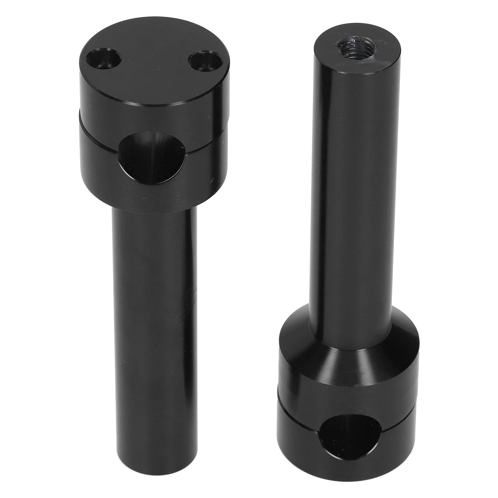 22mm moto guidon Riser rond guidon montage pince Kit de rehaussement en alliage d'aluminium Risers adaptateur moto réparation accessoires(Le noir)