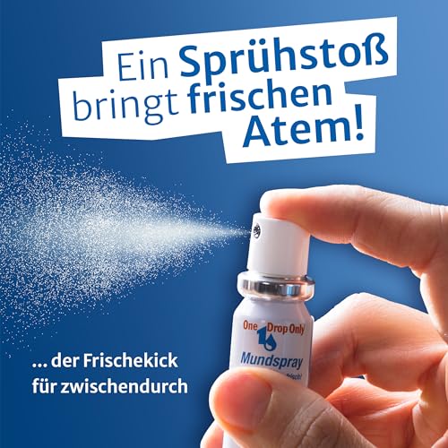 One Drop Only antibakterielles Mundspray - 3er Pack - Mundspray ohne Alkohol mit natürlichen Inhaltsstoffen für frischen Atem - 3er Pack plus extra Zahnbürste ON TOP – Bild 3