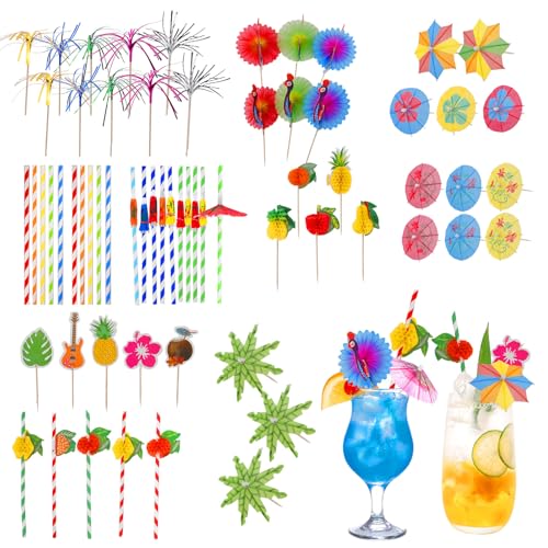 100PCS Unidades de Decoración de Cócteles,Paraguas de Cóctel