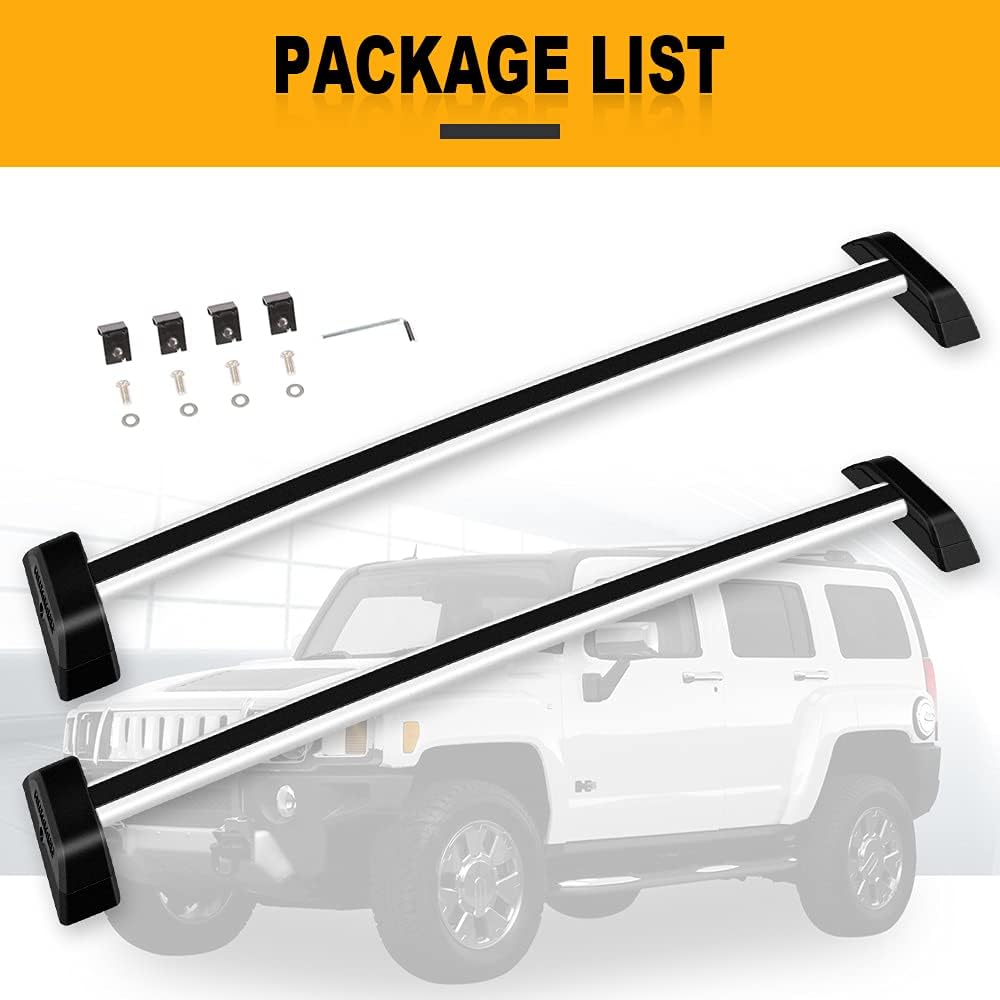 OCPTY Cross Bars Roof Rack Fit For Hummer H3 2006-2010 Luggage Racks Rooftop Cargo Carrier Bag Luggage Kayak Canoe Bike Snowboard Skiboard
