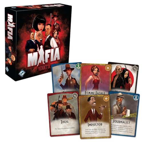 Image of MaruHub Mafia Vendetta Card Game - Fun Crime-Themed Bluffing & Deduction Party Game for Family, Friends & Teens | 7-17 Players | Ages 14+ | Includes Unique Mafia & Civilian Roles, Loner & Yakuza Modes