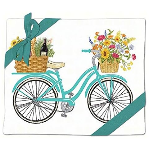 Alice's Cottage Spring Bicycle Flour Sack Kitchen Towels Set of 2 Cotton Cover
