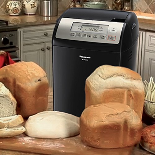 Panasonic bread maker with various types of bread loaves