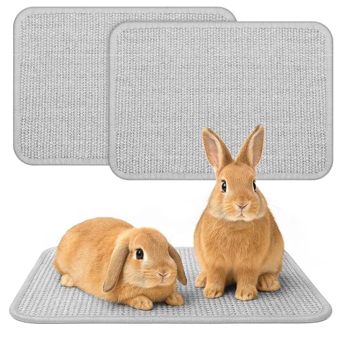 UPINS Kratzmatte für Kaninchen, 2 Stück Sisal Teppich für Krallen- und Zahnpflege, Bettwäsche zum Beißen und Schlafen (Grau) UPINS Kratzmatte für Kaninchen, 2 Stück Sisal Teppich für Krallen- und Zahnpflege, Bettwäsche zum Beißen und Schlafen (Grau)