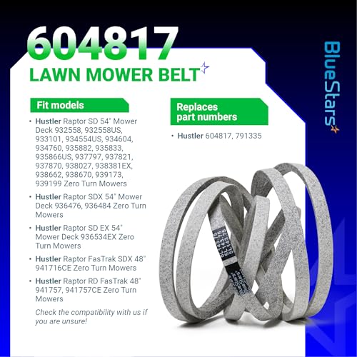 Image of BlueStars 604817 Mower Deck Belt | Aramid Cord | 5 /8 inch x 143 3 /4 inch