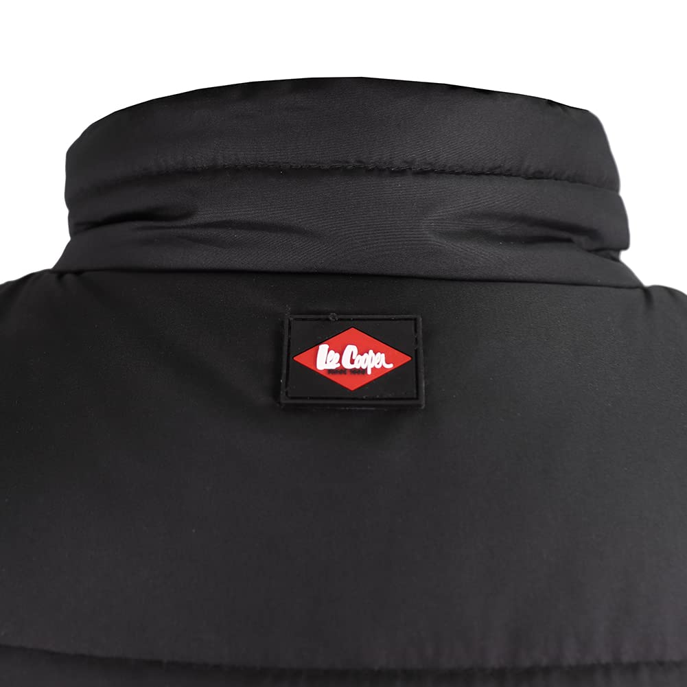 Lee Cooper Arbeitskleidung Herren Arbeitssicherheit Leichte Padded Vest Gilet Warmer mit Kontrastnähten, Schwarz, M