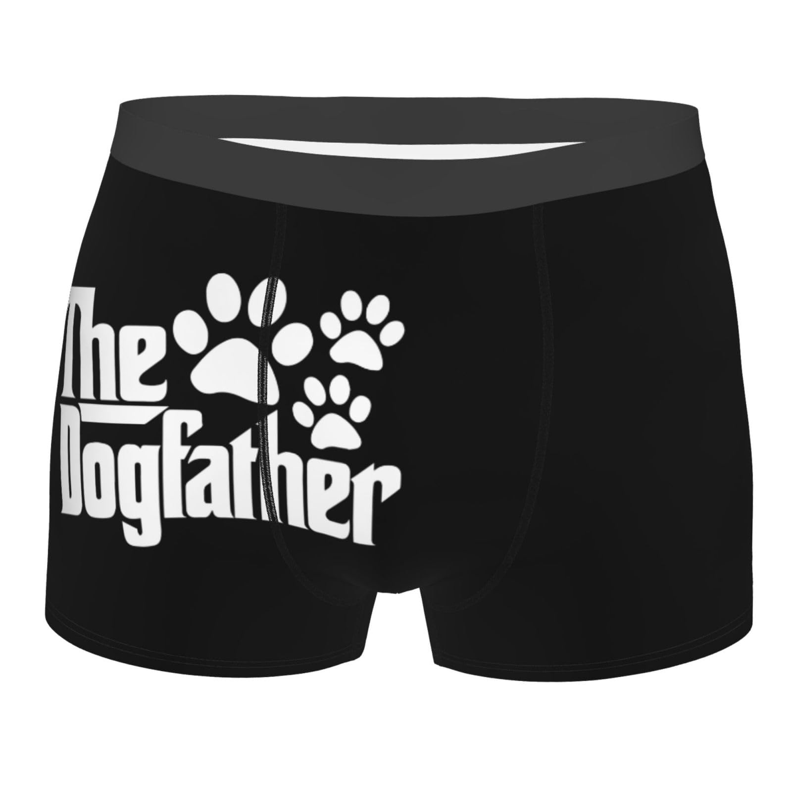 Kwqdozf Unisex Black The Dogfather Paw Men's Novelty Boxer Brief Comfy Boxer Shorts Wicking Underwear For Men