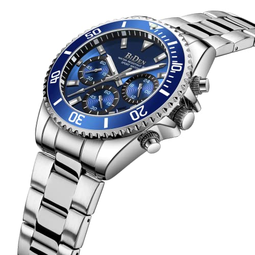 BIDEN Herren Analog Quarz Uhr mit Edelstahl Armband BIDEN-0163 – Bild 3