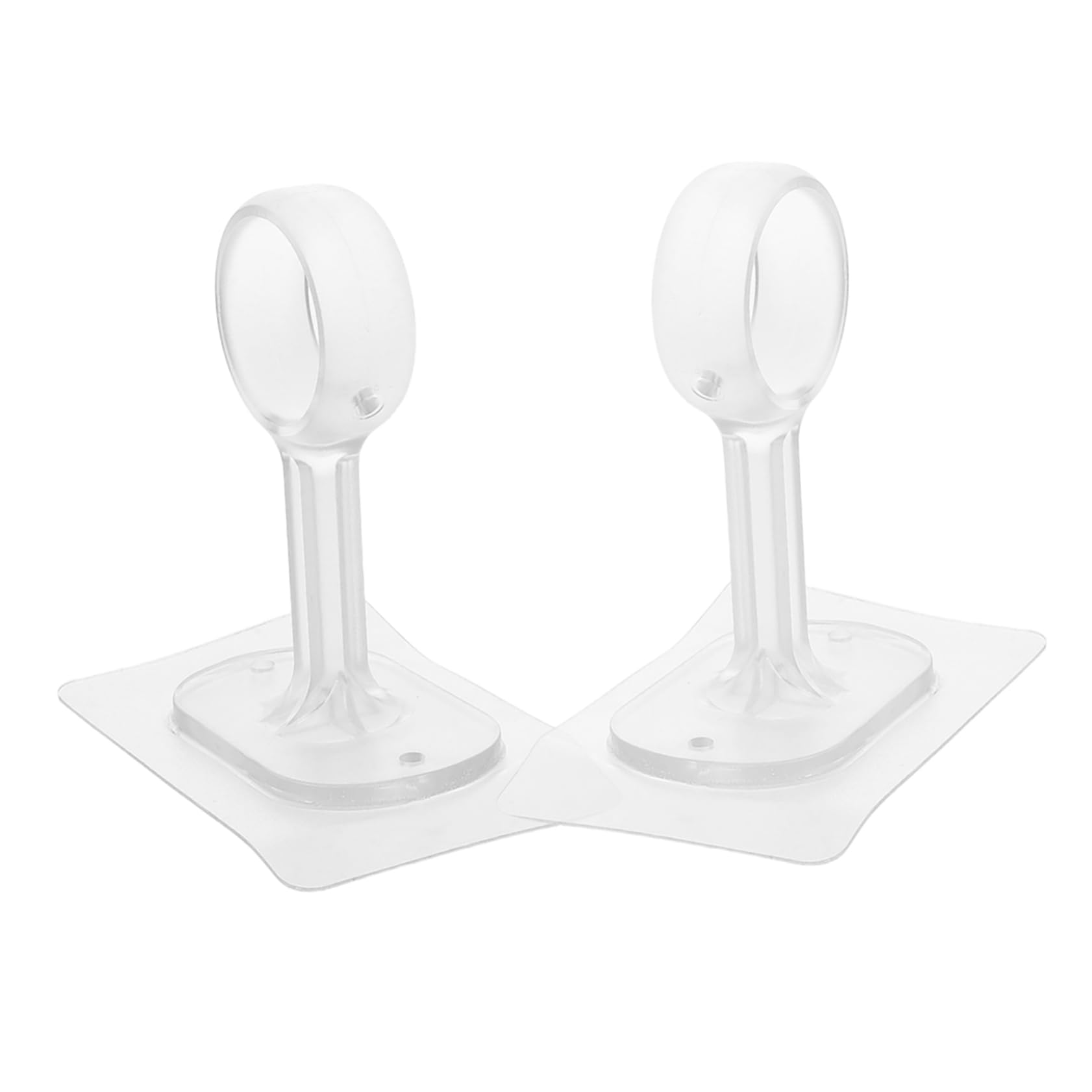 Zerodeko 2 Piezas Soportes para Barras de Cortina Autoadhesivos sin Taladro Soporte de Techo para Barra Montaje Seguro sin Daños Instalación Rápida para Hogar y Oficina