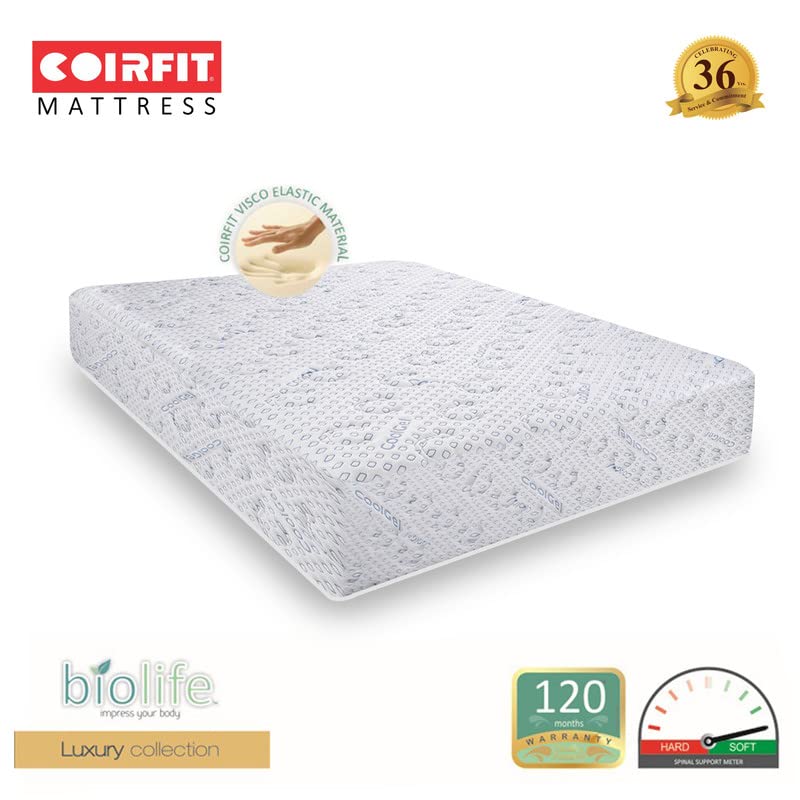 Image of Coirfit Biolife 8-inch Single Size Memory Foam Mattress (White,78X42x8)