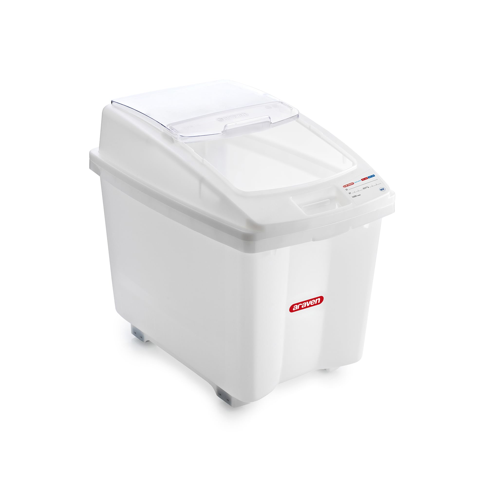 Araven Polyethylen Universal Behälter mit Klarsichtdeckel, Weiß – 80 L