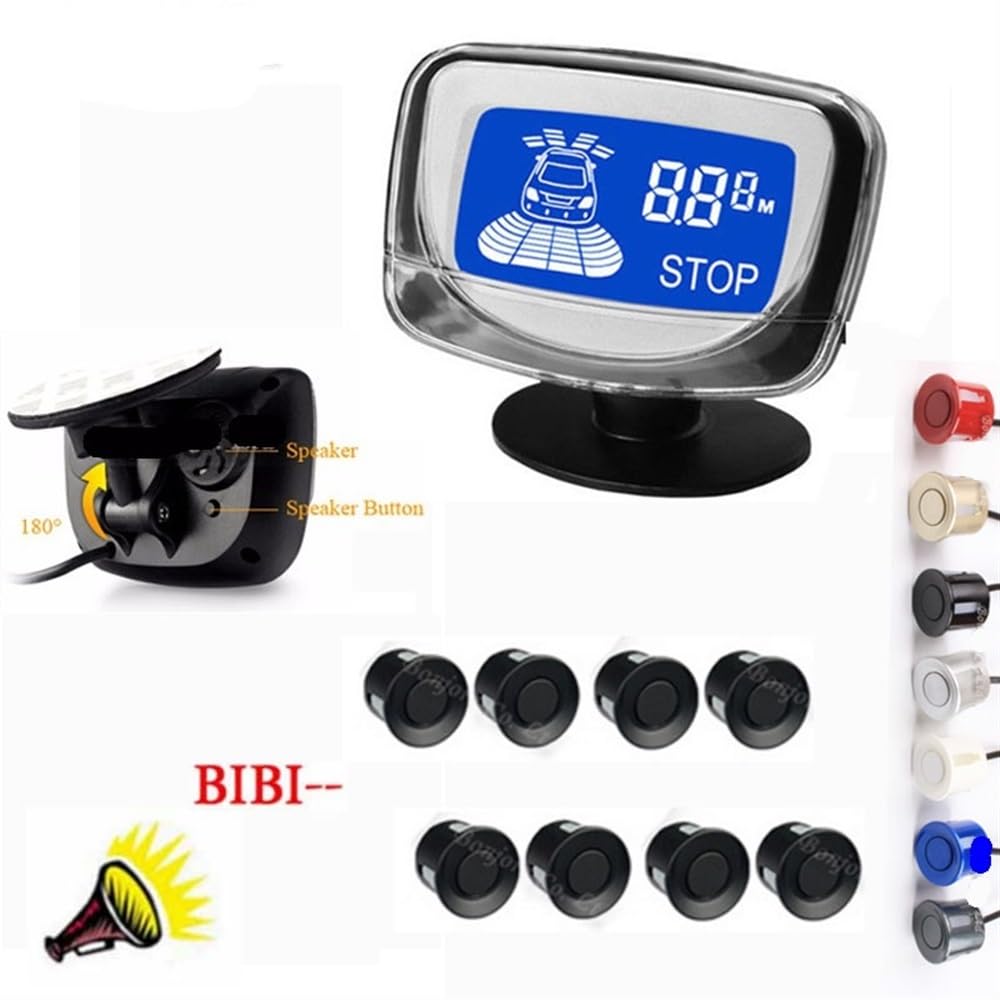 Kit sensori parcheggio Kit Radar Di Parcheggio Anteriore Per Auto | Kit Radar Di Parcheggio Anteriore Per Auto Con 8 Sonde Resistenti Alle Intemperie Display Monitor Di Parcheggio Automatico