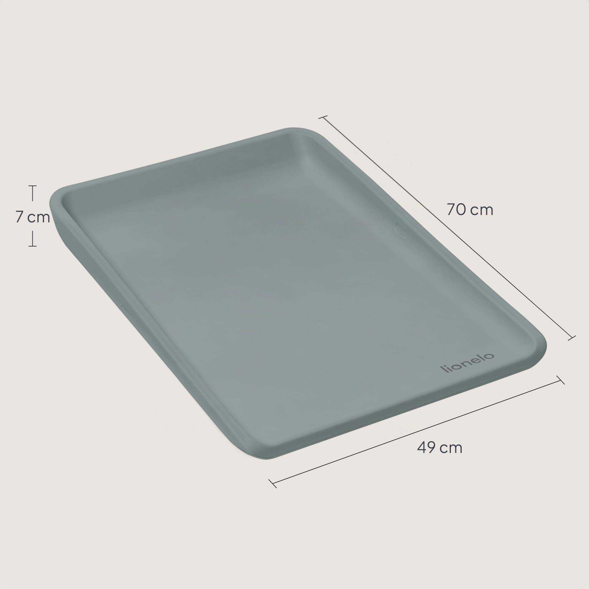 LIONELO Matelas à langer Megs Imperméable Lavable Multifonctionnel en Mousse PU Souple, env. 50 x 70 cm, Antidérapant Sûr Design (Grey)