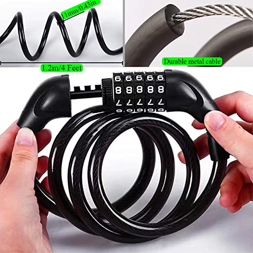 Qiccijoo Lucchetto per bici, Cavo per lucchetto a